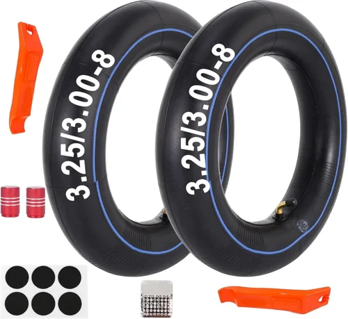 Paquete de 2 tubos interiores de 3.25/3.00-8 con vástago en ángulo TR-87 3.50-8 de repuesto para carretilla de 8 pulgadas, mini helicóptero,