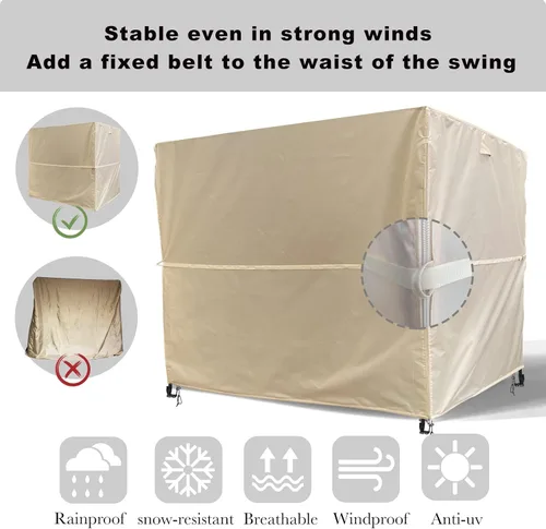 Miniatura 2 de Ourdoor Swing Cove, Cubierta para Hamaca de 2 Asientos Triples, Cubierta para Columpio de Jardín, Cubierta para Silla Planeadora de Hamaca