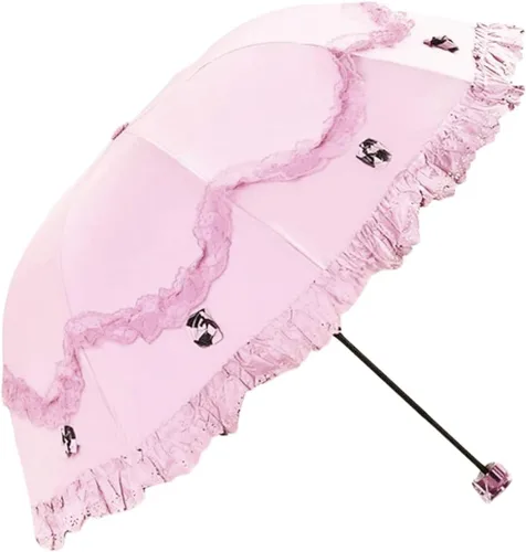 Miniatura 19 de Honeystore Paraguas plegable a prueba de rayos ultravioleta Princess Lace Parasol con cúpula anti-UV