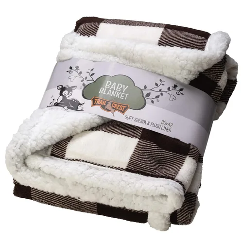 Miniatura 10 de Manta de bebé de forro polar sherpa ultrasuave Manta acogedora de felpa para niños Cuadros reversibles Lavable Tamaño amplio para mayor