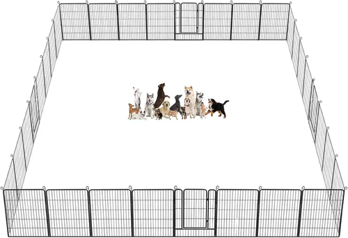 Miniatura 23 de Corralito para perros, 32 pulgadas, 10 paneles cerca para perros de exterior, corral para perros de interior antióxido, corral para mascotas