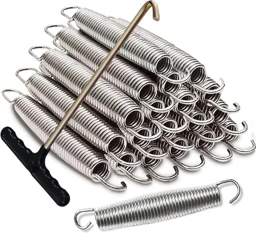 Eurmax USA Muelles de Trampolín de Acero Inoxidable Resistente de Repuesto con Gancho en T, Paquete de 20 piezas
