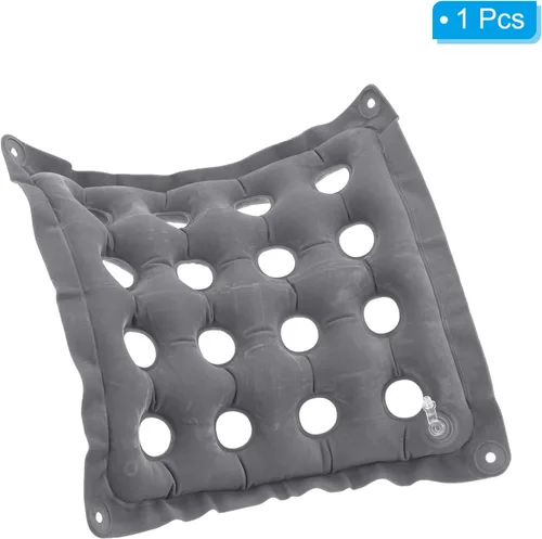 Miniatura 3 de PATIKIL Cojín de asiento inflable, cojín de asiento de aire portátil, transpirable, flocado, cuadrado, para el hogar, sillas de ruedas, sillas