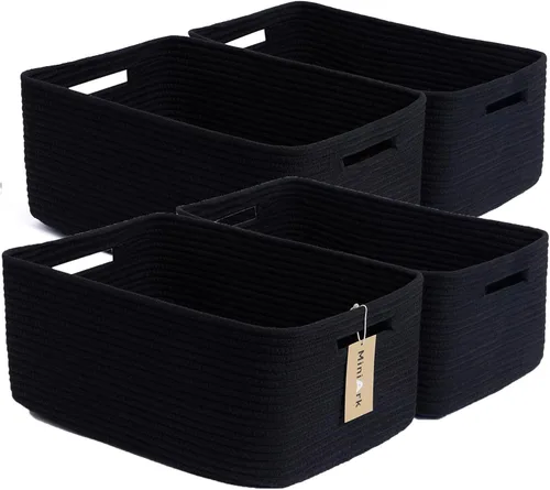 Miniatura 19 de MiniArk Cestas grandes de almacenamiento para estantes, organizadores de armario, para ropa, manta, toallas, guardería, caja de juguetes, cestas