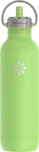 Miniatura 14 de Lifefactory Botella deportiva aislada al vacío de acero inoxidable con tapa de pajita, 24 onzas, carbono