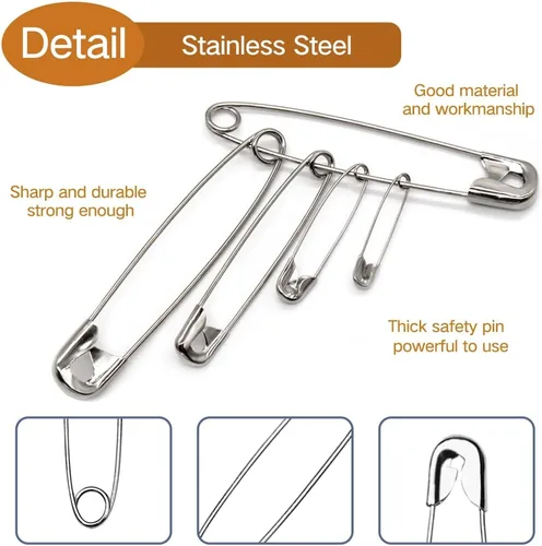 Miniatura 2 de alfileres de seguridad grandes de 3 pulgadas, paquete de 50, alfileres de seguridad grandes y resistentes para hacer broches, cobijas, manualidades