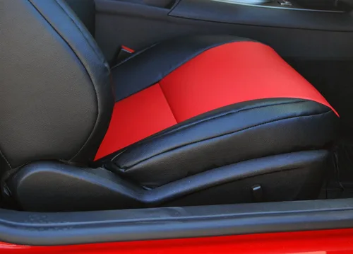 Miniatura 7 de Iggee 2010-2015 Chevy Camaro Fundas para asientos premium de cuero sintético, hechas a medida, con ajuste envolvente 3D, para 2 asientos delanteros