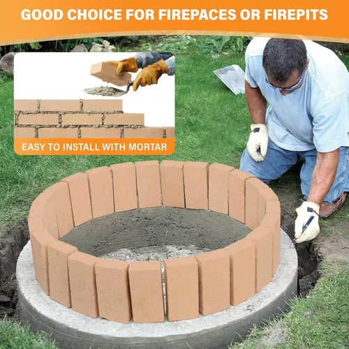 Miniatura 4 de Ladrillos de fuego, ladrillos refractarios para estufa de leña de grado alimenticio, 3000F, tamaño 9 pulgadas x 4-1/2 pulgadas x 1-1/4 pulgadas