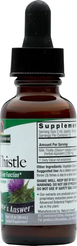 Miniatura 6 de Semillas Cardo Mariano, Nature's Answer libre de alcohol, 1 onza líquida, AF108, 1, 1, 1 Apoya el bienestar y la función hepática, vegano, sin