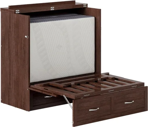 Miniatura 12 de AFI, Northfield Murphy Bed - Baúl de cama Twin XL con colchón de 6", cajón de almacenamiento y cargador USB integrado, ámbar quemado