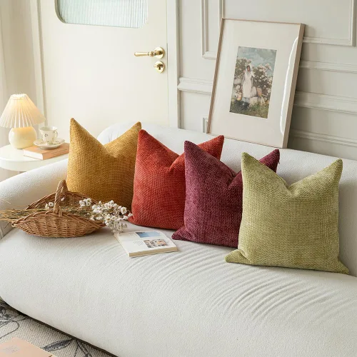 Miniatura 2 de LANANAS Juego de 4 fundas de cojín decorativas neutras de 18 x 18 pulgadas para sala de estar, sofá, cama, sillón, estilo bohemio, decoración