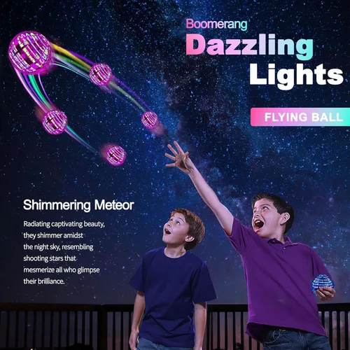 Miniatura 3 de Ivtivfu Bola de orbe voladora (rosa, 2025 actualizada) con luces deslumbrantes, giratorio mágico flotante, dron boomerang, globo cósmico flotante