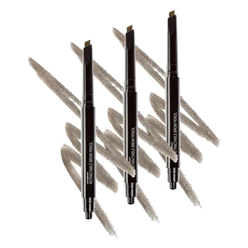 Miniatura 16 de wet n wild Lápiz definidor retráctil de cejas definitivo, color marrón ceniza, cepillo de cejas de doble cara, punta fina, formas, define, rellena