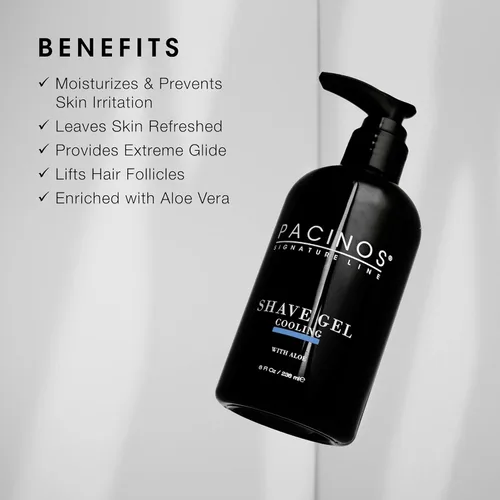 Miniatura 2 de Pacinos Gel de afeitado - Gel refrescante con aloe vera - Gel de afeitar hidratante para hombre - 8 onzas líquidas