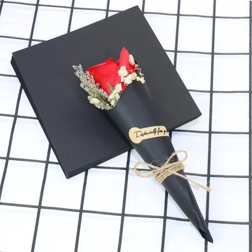 Miniatura 6 de ONLYKXY 50 piezas de papel de estraza retro de papel kraft seco caja de embalaje de regalo tarjeta cono creativo bricolaje pétalos de boda pequeño