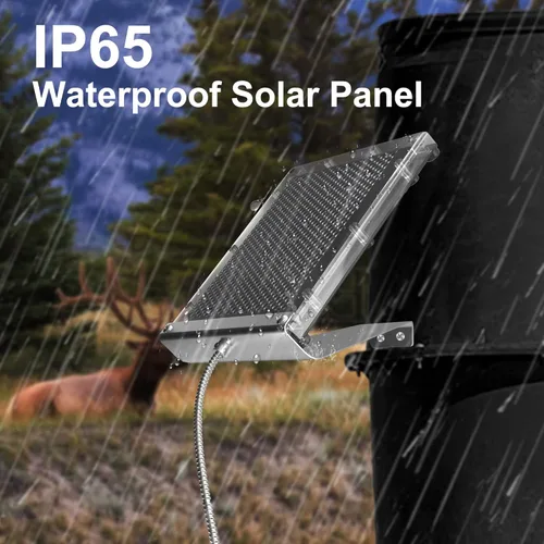 Miniatura 6 de POWOXI Panel solar para alimentador de ciervos 6V 1.5W cargador de batería solar impermeable con soporte de montaje clip cocodrilo alimentadores