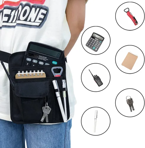 Miniatura 4 de BVMAG Bolsa de servidor con cintura para restaurante con hebilla de cinturón ajustable para camarera pequeña