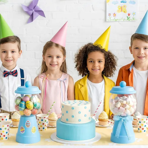 Miniatura 4 de Thyle Tarro de plástico para dulces de 27 onzas con tapa, tarro de caramelo de cerámica, contenedor de almacenamiento de alimentos para Pascua