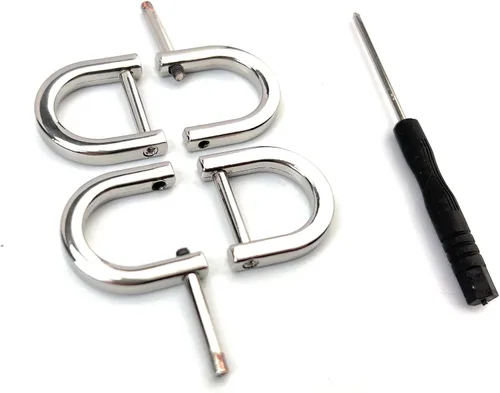 Miniatura 43 de 4 anillos en D resistentes con grillete de 1-1/2 pulgadas, oro antiguo, en forma de U, repuesto para bolso, llavero, collar de perro