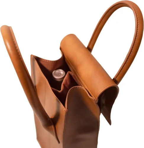 Miniatura 3 de Bolsa de transporte para vino 2 botellas de cuero vegano, bolsa interior de gamuza suave con divisor - Ideal para viajes, BYOB, catas de vino