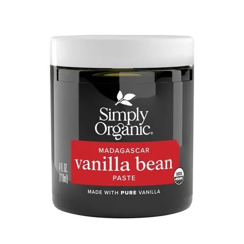 Pasta de Vainilla con Semillas de Vainilla Simply Organic, frasco de 4 onzas, Certificada Orgánica, Kosher, Vegana, Sin OMG, Pasta Rica y Suave,