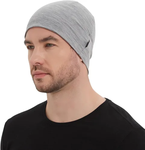 Miniatura 2 de Gorro de lana merina, gorra ligera para correr, transpirable, gorro de dormir para hombres y mujeres
