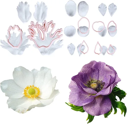 Miniatura 8 de Juego de moldes profesionales para fondant de flores, herramientas de decoración de pasteles de silicona reutilizables para hornear y manualidades