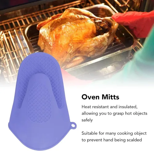 Miniatura 3 de Cyrank 2 pares de mini guantes de horno, guantes de silicona para horno de cocina, resistentes al calor y al deslizamiento, manoplas de horno