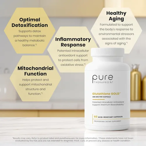 Miniatura 4 de Pure Therapro Rx S-Acetyl Glutatione Gold 300mg PER Capsule - 60 cápsulas Extra fuerza Forma acetilada patentada de glutatión (EMOTHION)