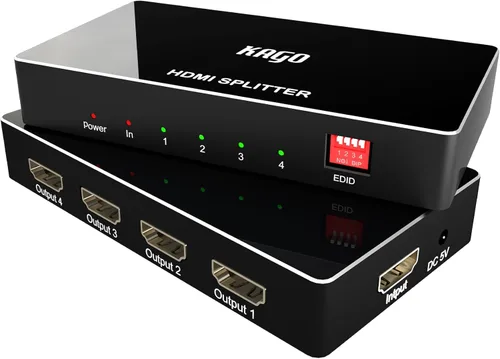 Miniatura 10 de KAGO Divisor HDMI 4K @60Hz 1 en 8 salidas con gestión EDID, distribuidor de concentrador HDMI 2.0 1x8 compatible con HDCP 2.2, 18Gbps, HDR10, 1080P