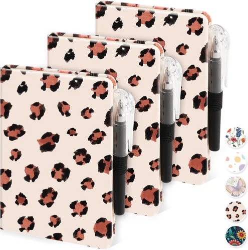 Miniatura 31 de Paquete de 3 cuadernos rayados con bolígrafo, cuadernos A5 (5.7 x 8.4 pulgadas) de tapa dura de cuero para mujeres y hombres, trabajo, 160 páginas