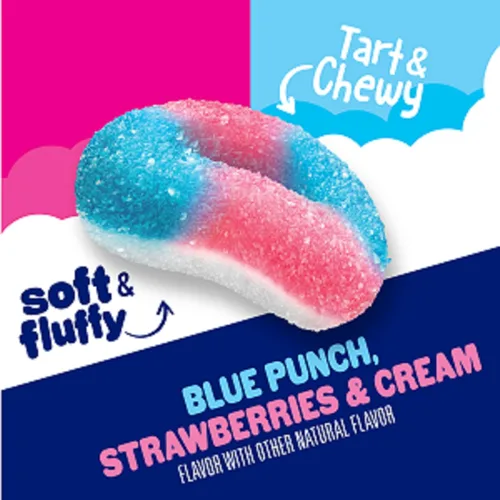 Miniatura 6 de SweeTARTS Halos, dulces, ponche azul y fresas y crema, agrio y masticable, suave y esponjoso, 3.5 onzas (12 unidades)
