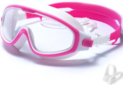 Miniatura 7 de Gafas de natación para niños de 6 a 12 años, visión amplia, antivaho, protección UV, sin fugas, gafas de natación para niños y niñas Negro azul