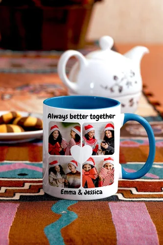 Miniatura 5 de Tazas de café personalizadas - Texto personalizado, foto, logotipo, imagen de collage, nombre inicial taza de monograma y tazas mágicas de cerámica