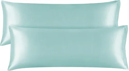 Miniatura 173 de Bedelite Funda de almohada de satén para el cuerpo, súper suave y refrescante, para el cabello y la piel, transpirable, sedosa y larga, 20 x 54 Rosa