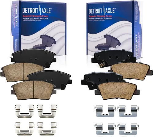 Miniatura 19 de Detroit Axle - Pinza de freno de disco del lado del conductor trasero de repuesto de pastillas de freno de cerámica para Lexus HS250h 2010 2011 2012
