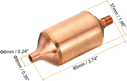 Miniatura 2 de PATIKIL Secador de filtro de aire acondicionado 1P, reemplazo de línea líquida de cobre puro para refrigerador de bomba de calor de CA, tono de cobre