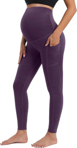 IUGA Leggings de maternidad sobre el vientre, leggings de entrenamiento de maternidad con bolsillos, leggings de embarazo para mujer, ropa deportiva