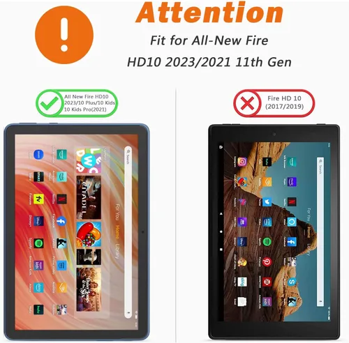 Miniatura 2 de [Paquete de 3] Protector de pantalla para Kindle Fire HD 10 2023/2021/10 Kids Pro/10 Plus (versión 2023/2021), antiarañazos, antihuellas, dureza 9H