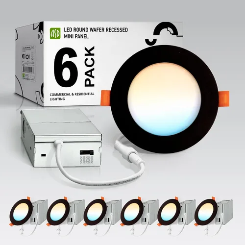 Miniatura 13 de ASD Paquete de 6 luces LED empotrables de 4 pulgadas, 12 W, 5 CCT 2700K-5000K CRI90+, luces de techo regulables ultrafinas con clasificación IC