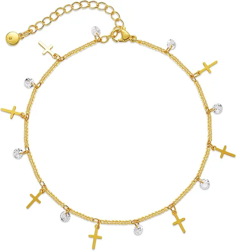 Miniatura 43 de Tobillera para mujer, chapada en oro de 18 quilates, tobillera con dije de oro, impermeable, para verano, playa, cadena de pie, joyería para regalos
