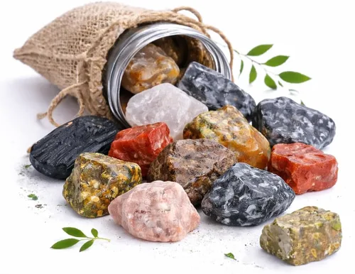 Miniatura 18 de Crocon Jaspe Noreena de 1 libra de piedra natural áspera a granel piedra natural cruda para pulir cabbing, gema de pulido, minería, equilibrio