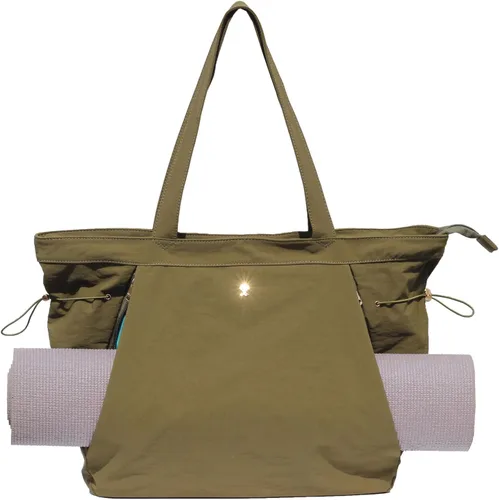 Miniatura 15 de ESVAN Bolsa de yoga para mujer, bolsas de hombro con cordón para oficina, entrenamiento, viajes, transporte, pilates, gimnasio y playa Púrpura