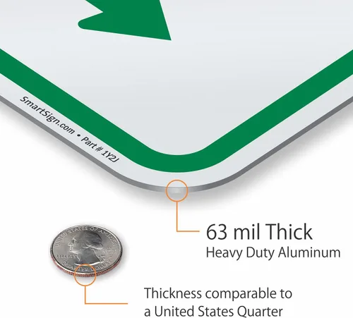 Miniatura 4 de SmartSign Letrero de metal "Employee Parking Only" de 18 x 12 pulgadas con flecha derecha, aluminio laminado inoxidable de 63 mil, verde y blanco