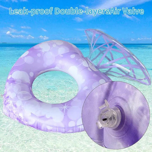 Miniatura 6 de Anillo de natación de diamantes flotante, piscina, juguetes de playa para adultos, anillo de natación inflable, cama flotante, fiesta divertida