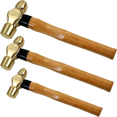 Miniatura 9 de WEDO Martillo de Bola de Latón con Mango de Fibra de Vidrio, Martillo de Bola Pein, 1lb, 280mm, 11