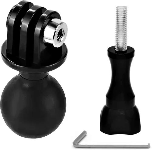 Adaptador de montaje de bola para cámara deportiva Gopro Hero Series/Yi/Coyote/AKASO/SJCAM, compatible con soportes RAM, soporte de cabeza de bola
