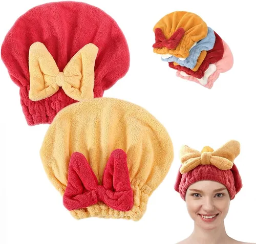 Miniatura 8 de 2 toallas absorbentes para el cabello húmedo, toalla de microfibra para el cabello para mujer, de secado rápido, toallas gruesas para el cabello