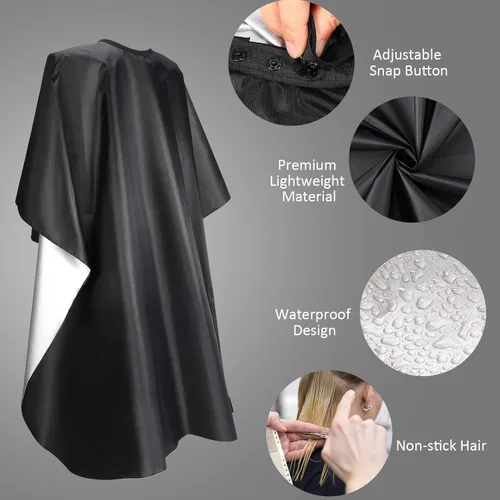 Miniatura 4 de Foaincore Paquete de 20 capas profesionales de corte de pelo de nailon para peluquería con cierre a presión