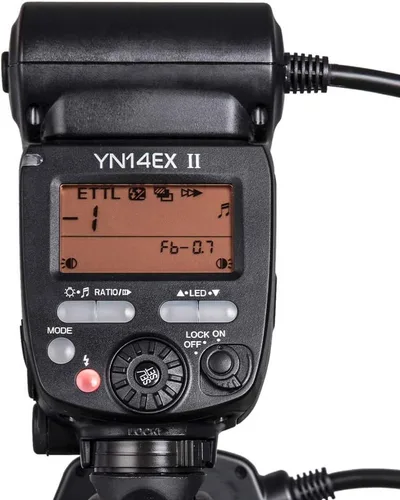 Miniatura 4 de YONGNUO YN14EX II Macro Ring Flash para cámaras Canon DSLR, con anillos adaptadores y filtros de temperatura de color, soporte de zapata caliente